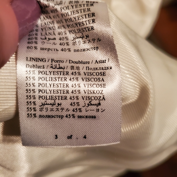 BeBe wool Winter White double-breasted coat with dramatic collar sz M - Picture 16 of 16